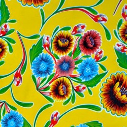 Yellow Dulce flor oilcloth