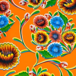 Orange Dulce flor oilcloth