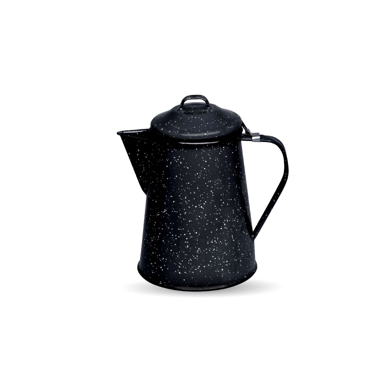 Black Retro enamel coffee pot - Mexican coffee maker - Casa Frida