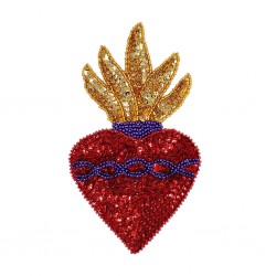 7Pcs Sequin Iron on Patches,Colored Embroidered Patches,Bling Heart Patch  Iron-on Sew On Sequins Applique for DIY Craft Fabric,Jackets,Clothing  Shirts