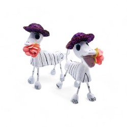 White dog Calavera figurine