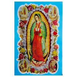 Poster Vierge de Guadalupe Bleu