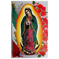 Póster Virgen de Guadalupe Bandera