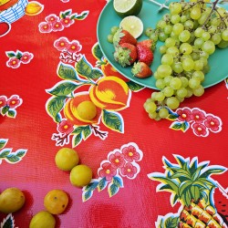 Oilcloth Tropical Red