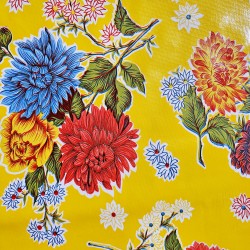 Yellow Crisantemos oilcloth