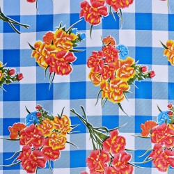 Blue Claveles oilcloth