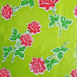 Green Rosas oilcloth