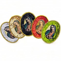 Guadalupe Oval sequin patch