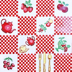 Red Cafeterita oilcloth