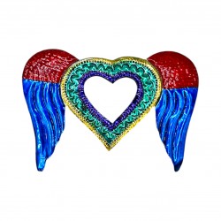 Winged Sacred heart with mirror