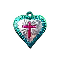 Coeur ex-voto avec croix